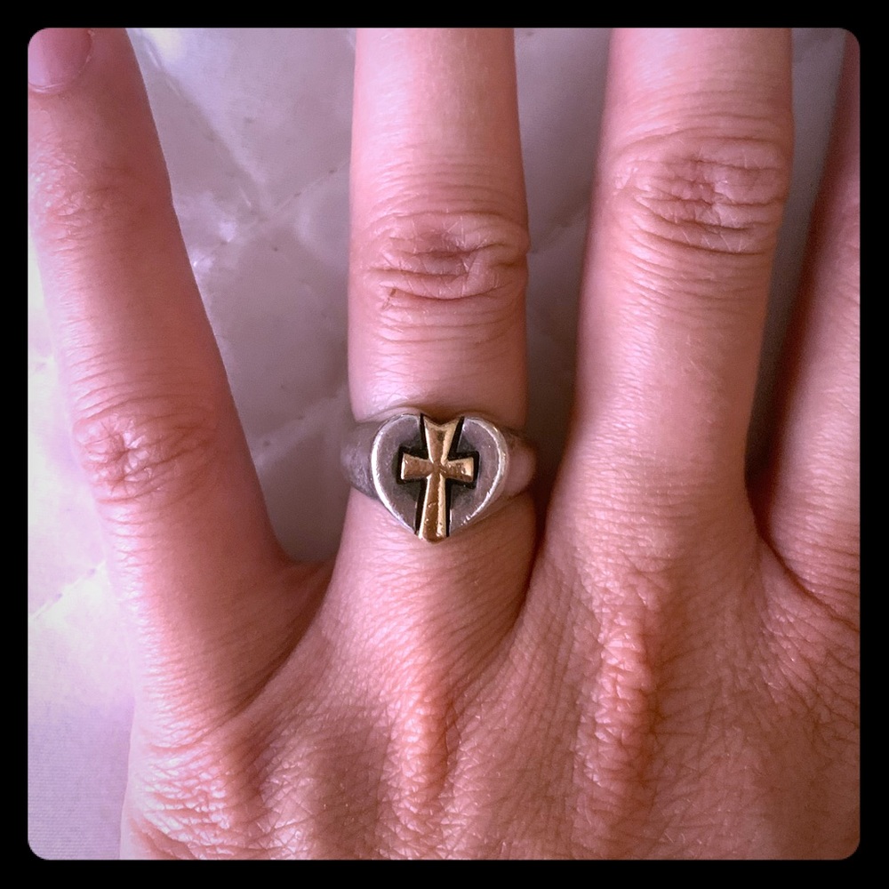 Retired heart cross ring